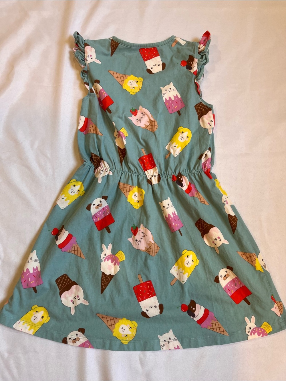 Mini Boden Teal Ice Cream & Popsicle Print Dress